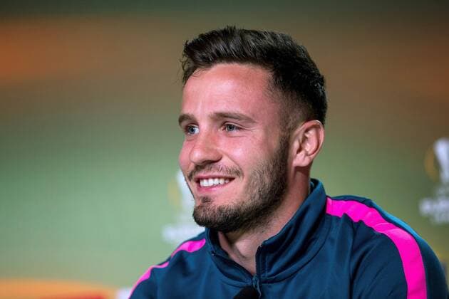 Atletico Madrid s Spanish Saul Niguez during a press conference PK Pressekonferenz held on the occasion of the Europa League final Media Day at Wanda Metropolitano stadium in Madrid, Spain, 09 May 2018. Atletico Madrid press conference !ACHTUNG: NUR REDAKTIONELLE NUTZUNG!  Copyright: xRodrigoxJimenezx GRAF2895 20180509-636614871539432476