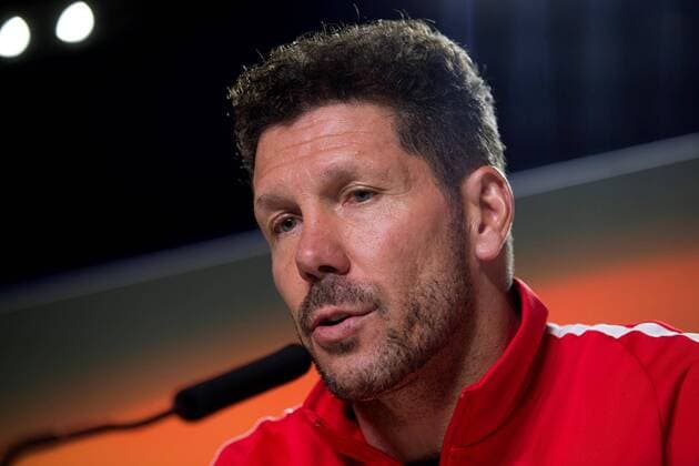 Atletico Madrid s Head Coach Pablo Simeone speaks during a press conference PK Pressekonferenz of the club s UEFA Europa League final media open day at Wanda Metropolitano stadium in Madrid, Spain, 09 May 2018. Atletico Madrid will face Olympique Marseille in the UEFA Europa League final on 16 May 2018 in Lyon. Press conference of Atletico Madrid !ACHTUNG: NUR REDAKTIONELLE NUTZUNG!  Copyright: xRodrigoxJimenezx MDD01 20180509-636614994055959542