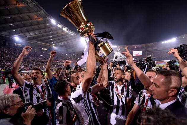 May 9, 2018 - Rome, Italy - Giorgio Chiellini of Juventus celebrates the victory of the trophy after the TIM Cup - Coppa Italia final match between Juventus and AC Milan at Stadio Olimpico, Rome, Italy on 9 May 2018. Juventus v AC Milan .TIM Cup Final.9 05 2018.  - ZUMAn230 20180509_zaa_n230_1478 Copyright: xGiuseppexMaffiax