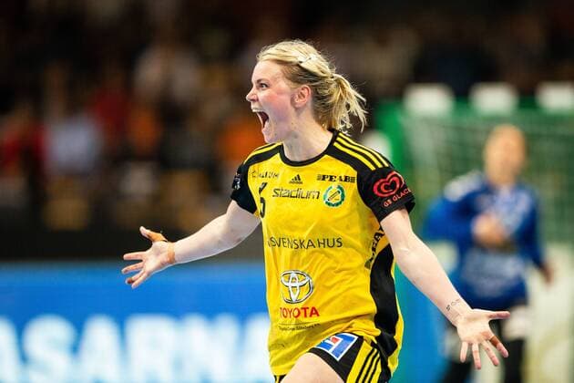 180510 Sävehofs Ida Oden is pleased to announce that she made the crucial paint during the SM final in SHE between H65 Höör and Sävehof on May 10, 2018 in Gothenburg  Copyright: MICHAELxERICHSEN BB180510MI026