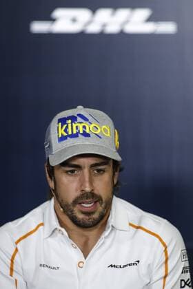 10th May, Circuit de Barcelona, Barcelona, Spain; Spanish Formula One Grand Prix, driver arrivals and press conference PK Pressekonferenz Fernando Alonso of Team McLaren in to the press conference of the Spanish GP  ActionPlus12022986
