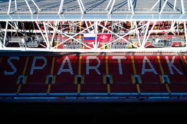 MOSCOW, RUSSIA - MAY 10, 2018: A grandstand at Spartak Stadium, a venue for 2018 FIFA World Cup WM Weltmeisterschaft Fussball matches. Sergei Bobylev TASS  TS07F0FB