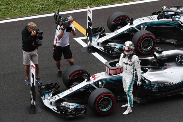 May 12, 2018 - Barcelona, Catalonia, Spain - May 12th, 2018 - Circuit de Barcelona-Catalunya, Montmelo, Spain - Formula One Spanish GP 2018; .Lewis Hamilton of Mercedes-AMG-Petronas Formula One Team takes the Pole Position of Spanish GP. Barcelona Formula One Spanish GP; .May 12th - ZUMAa178 20180512_zap_a178_023 Copyright: xEricxAlonsox