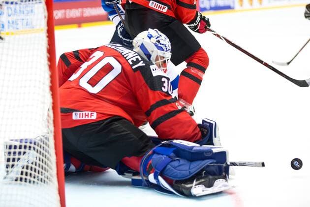 Curtis McElhinney 30, CAN during their IIHF Ice hockey Eishockey World Championship WM Weltmeisterschaft 2018 CAN - FIN match in Jyske Bank Boxen 12. May 2018 in Herning, Denmark.  Copyright: xTomixHänninenx tnp24SPO1236323699