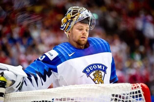 Harri Säteri 29, FIN during their IIHF Ice hockey Eishockey World Championship WM Weltmeisterschaft 2018 CAN - FIN match in Jyske Bank Boxen 12. May 2018 in Herning, Denmark.  Copyright: xTomixHänninenx tnp24SPO1212103708