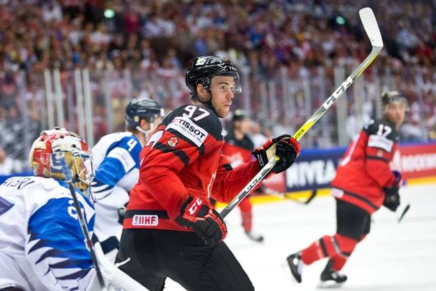 Connor McDavid 97, CAN during their IIHF Ice hockey Eishockey World Championship WM Weltmeisterschaft 2018 CAN - FIN match in Jyske Bank Boxen 12. May 2018 in Herning, Denmark.  Copyright: xTomixHänninenx tnp24SPO1214013712
