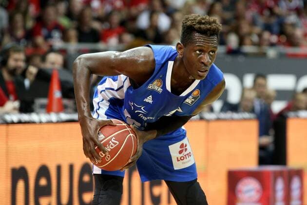 Isaac Bonga Fraport Skyliners FC Bayern Muenchen Basketball vs Fraport Skyliners Basketball Bundesliga Playoffs Basketball 12 05 2018 Bayern Munich Muenchen Basketball vs Fraport Skyliners Basketball Bundesliga Playoffs Basketball 12 05 2018 Muenchen Copyright: xLangerx xEibner-Pressefotox EP_HLR