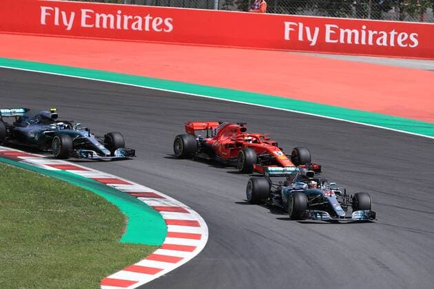 13th May, Circuit de Barcelona, Barcelona, Spain; Spanish Formula One Grand Prix, Sunday race day; Mercedes AMG Petronas Motorsport, Lewis Hamilton leads race start  ActionPlus12024401