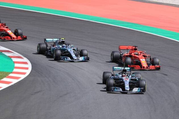13th May, Circuit de Barcelona, Barcelona, Spain; Spanish Formula One Grand Prix, Sunday race day; Mercedes AMG Petronas Motorsport, Lewis Hamilton leads race start  ActionPlus12024410