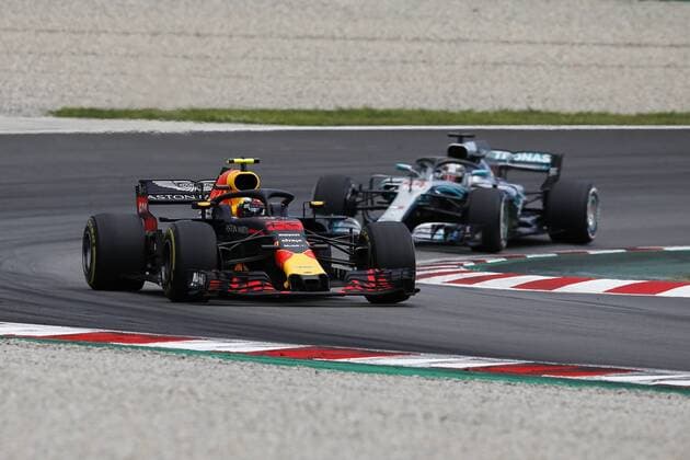 May 13, 2018 - Barcelona, Catalonia, Spain - May 13th, 2018 - Circuit de Barcelona-Catalunya, Montmelo, Spain - Race of Formula One Spanish GP 2018; Max Verstappen of RedBull Racing and Lewis Hamilton of Mercedes-AMG-Petronas Formula One Team during the Spanish GP. Barcelona Formula One Spanish GP; .May 13th - ZUMAa178 20180513_zap_a178_059 Copyright: xEricxAlonsox