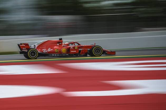 May 13, 2018 - Barcelona, Catalonia, Spain - SEBASTIAN VETTEL (GER) drives during the Spanish GP at Circuit de Barcelona - Catalunya in his Ferrari SF-71H F1 2018: Spanish Grand Prix - ZUMAo105 20180513_zap_o105_035 Copyright: xMatthiasxOesterlex