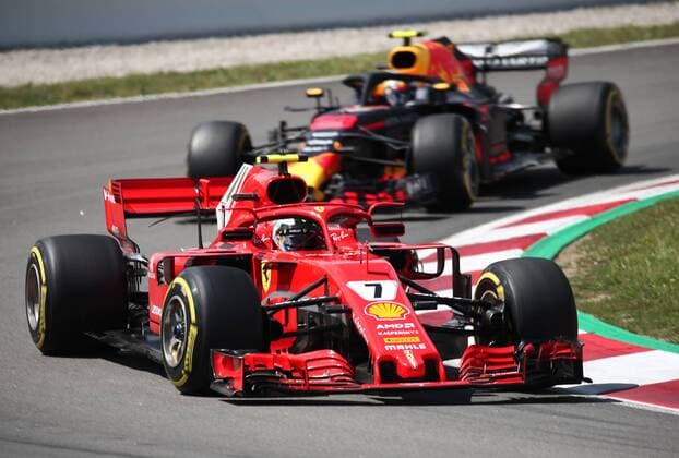 May 13, 2018 - Barcelona, Catalonia, Spain - Kimi Raikkonen, team Ferrari, and Max Verstappen ,team Red Bull, during the GP Spain F1, on 13th May 2018 in Barcelona, Spain. Spanish F1 Grand Prix  - ZUMAn230 20180513_zaa_n230_956 Copyright: xJoanxVallsx