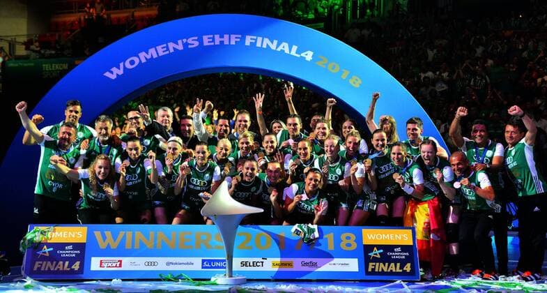 13.05.2018 Budapest(Hungary) Györi Audi ETO KC-WHC Vardar EHF Champions League Final 4- final women s handball Györi Audi ETO KC team European champion :Str 