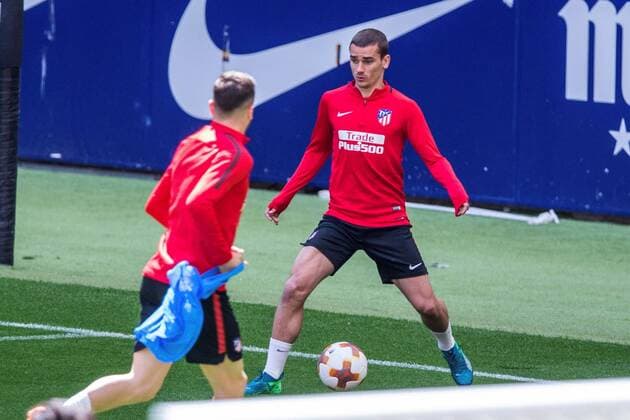Atletico Madrid s French striker Antoine Griezmann during a team s training session at Wanda Metropolitano stadium in Madrid, Spain, 14 May 2018. Atletico Madrid will face Olympique de Marseille in a Europa League final match the upcoming 16 May in Lyon. Atletico Madrid training session !ACHTUNG: NUR REDAKTIONELLE NUTZUNG!  Copyright: xRodrigoxJimenezx GRAF6946 20180514-636618985710356375
