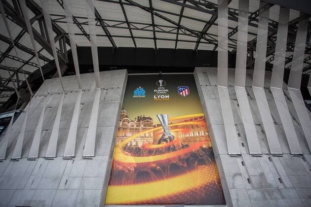 SOCCER - EL, Atletico vs Marseille LYON,FRANCE,15.MAY.18 - SOCCER - UEFA Europa League, final, Atletico Madrid vs Olympique Marseille, preview. Image shows a sign. GEPAxpictures xDanielxGoetzhaber