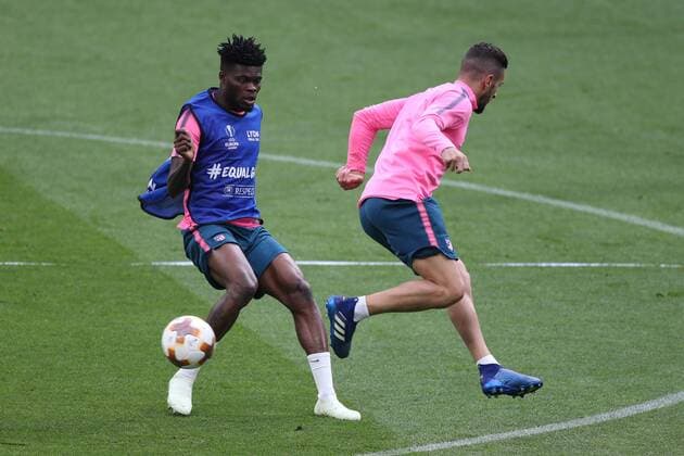 Atletico Madrid Training Thomas Partey of Atletico Madrid during the Atletico Madrid training session at Stade de Lyons, Lyons Content Not Available For UK Newspapers Copyright: xPaulxChestertonx FIL-11802-0009