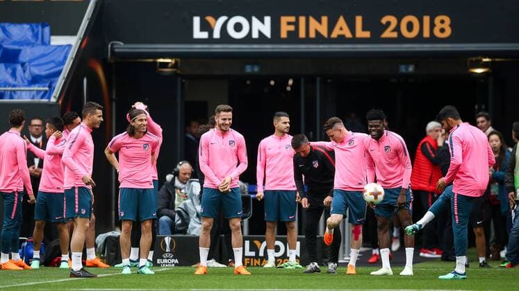 SOCCER - EL, Madrid vs Marseille LYON,FRANCE,15.MAY.18 - SOCCER - UEFA Europa League, final, Atletico Madrid vs Olympique Marseille, training Madrid. Image shows players of Atletico Madrid. GEPAxpictures xDanielxGoetzhaber