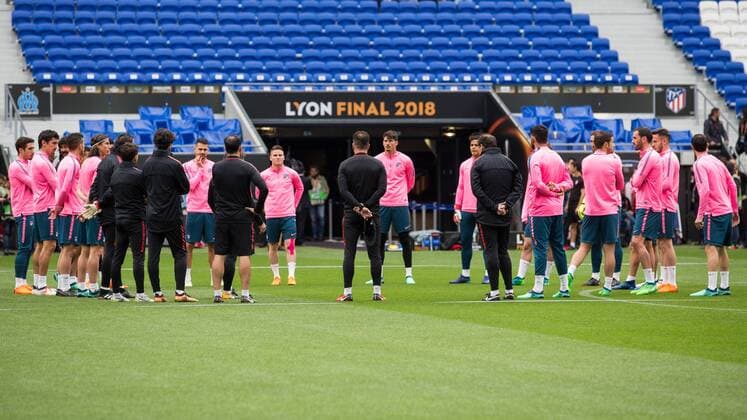 SOCCER - EL, Madrid vs Marseille LYON,FRANCE,15.MAY.18 - SOCCER - UEFA Europa League, final, Atletico Madrid vs Olympique Marseille, training Madrid. Image shows the team of Atletico Madrid. GEPAxpictures xDanielxGoetzhaber