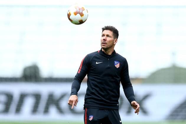 May 15, 2018 - Lyon, France - Diego Simeone manager of Atletico during a Club Atletico de Madrid training session ahead of the the UEFA Europa League Final against Olympique de Marseille at Stade de Lyon on May 15, 2018 in Lyon, France. Atletico Madrid Training - Uefa Europa League Final  - ZUMAn230 20180515_zaa_n230_714 Copyright: xMatteoxCiambellix