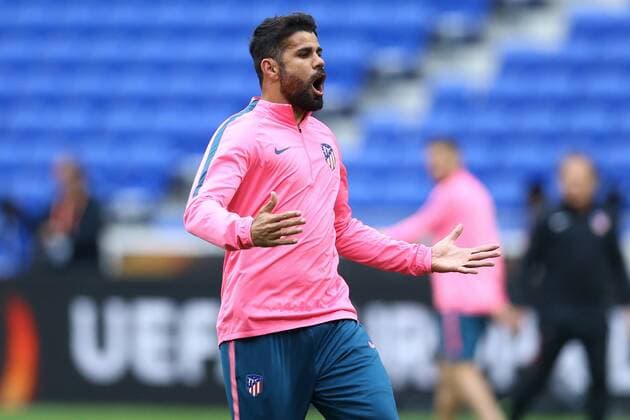 May 15, 2018 - Lyon, France - Diego Costa of Atletico during a Club Atletico de Madrid training session ahead of the the UEFA Europa League Final against Olympique de Marseille at Stade de Lyon on May 15, 2018 in Lyon, France. Atletico Madrid Training - Uefa Europa League Final  - ZUMAn230 20180515_zaa_n230_721 Copyright: xMatteoxCiambellix