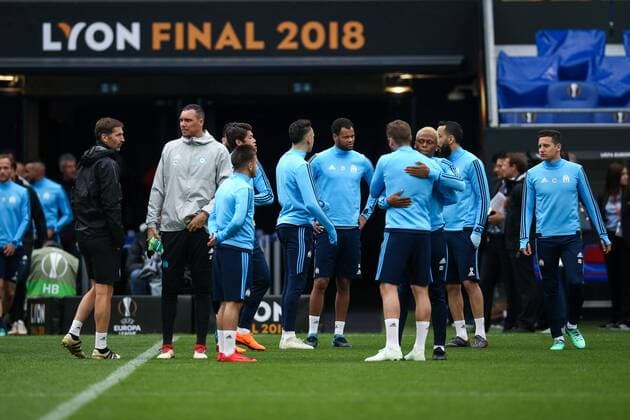 SOCCER - EL, Madrid vs Marseille LYON,FRANCE,15.MAY.18 - SOCCER - UEFA Europa League, final, Atletico Madrid vs Olympique Marseille, training Marseille. Image shows players of Marseille. GEPAxpictures xDanielxGoetzhaber