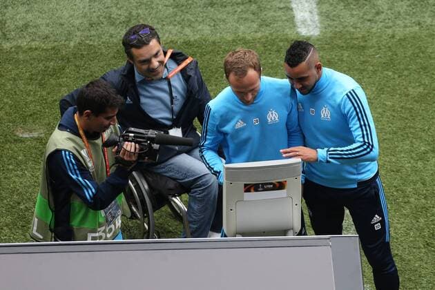 Olympique de Marseille Training Valere Germain of Marseille and Dimitri Payet of Marseille during the Olympique de Marseille training session at Stade de Lyons, Lyons Content Not Available For UK Newspapers Copyright: xPaulxChestertonx FIL-11803-0025