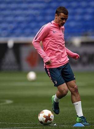 Fußball, EL, Finale, Training Atletico Madrid Antoine Griezmann during the training before the final of Europa League between Atletico de Madrid against Olimpique de Marseille at Parc Olympique Lyonnais, Lyon, France. on 15 May of 2018.  xJosexBretonx xFinalxEuropaxLeaguex-xTrainingx
