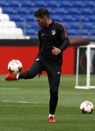 Fußball, EL, Finale, Training Atletico Madrid Diego Simeone during the training before the final of Europa League between Atletico de Madrid against Olimpique de Marseille at Parc Olympique Lyonnais, Lyon, France. on 15 May of 2018.  xJosexBretonx xFinalxEuropaxLeaguex-xTrainingx