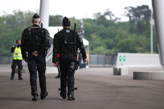 Fußball, EL, Finale, Sicherheitsvorkehrungen SOCCER - EL, Atletico vs Marseille LYON,FRANCE,16.MAY.18 - SOCCER - UEFA Europa League, final, Atletico Madrid vs Olympique Marseille. Image shows policemen. GEPAxpictures xDanielxGoetzhaber