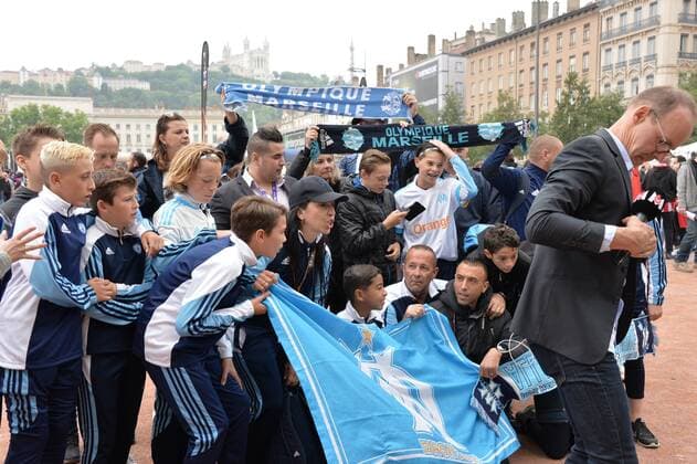Fußball, EL, Finale, Marseille Fans in Lyon Supporters marseillais dans les rues de Lyon FOOTBALL : Ambiance supporters marseillais dans les rues de Lyon avant la finale de l Europa Ligue - 16 05 2018 FredericChambert Panoramic 