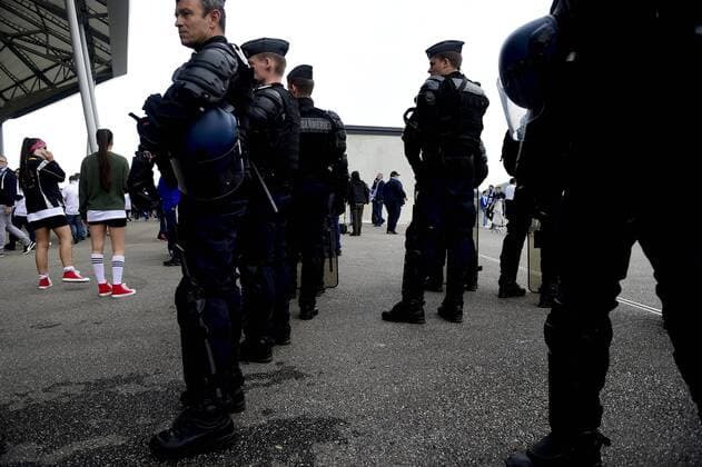 Fußball, EL, Finale, Sicherheitsvorkehrungen Gendarmerie FOOTBALL : Finale Europa League - Olympique de Marseille vs Atletico Madrid - Lyon - 16 05 2018 JBAutissier Panoramic 