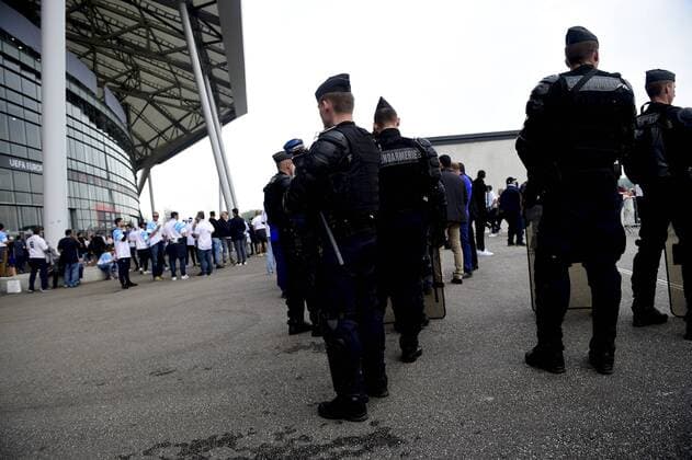 Fußball, EL, Finale, Sicherheitsvorkehrungen Gendarmerie FOOTBALL : Finale Europa League - Olympique de Marseille vs Atletico Madrid - Lyon - 16 05 2018 JBAutissier Panoramic 
