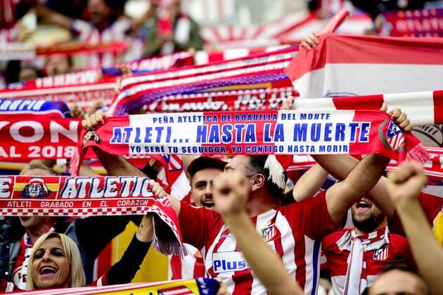 Fußball, EL, Finale, Atletico Madrid Fans in Lyon Supporters Atletico Madrid - ambiance avant match FOOTBALL : Finale Europa League - Olympique de Marseille vs Atletico Madrid - Lyon - 16 05 2018 JBAutissier Panoramic 