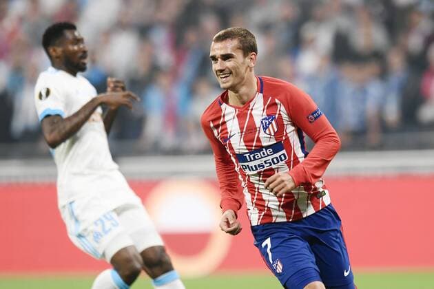 Mg Lione (Francia) 16 05 2018 - finale Europa League Marsiglia-Atletico Madrid foto Matteo Gribaudi Image nella foto: esultanza gol Antoine Griezmann 