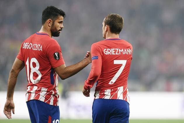 Fußball, EL, Finale, Olympique Marseille - Atletico Madrid Mg Lione (Francia) 16 05 2018 - finale Europa League Marsiglia-Atletico Madrid foto Matteo Gribaudi Image nella foto: esultanza gol Antoine Griezmann 
