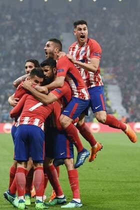 Fußball, EL, Finale, Olympique Marseille - Atletico Madrid Mg Lione (Francia) 16 05 2018 - finale Europa League Marsiglia-Atletico Madrid foto Matteo Gribaudi Image nella foto: esultanza gol Antoine Griezmann 