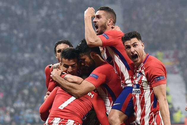 Fußball, EL, Finale, Olympique Marseille - Atletico Madrid Mg Lione (Francia) 16 05 2018 - finale Europa League Marsiglia-Atletico Madrid foto Matteo Gribaudi Image nella foto: esultanza gol Antoine Griezmann 