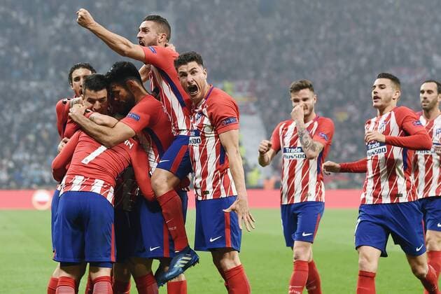 Fußball, EL, Finale, Olympique Marseille - Atletico Madrid Mg Lione (Francia) 16 05 2018 - finale Europa League Marsiglia-Atletico Madrid foto Matteo Gribaudi Image nella foto: esultanza gol Antoine Griezmann 