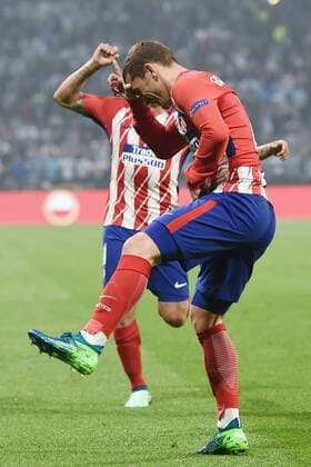 Fußball, EL, Finale, Olympique Marseille - Atletico Madrid Mg Lione (Francia) 16 05 2018 - finale Europa League Marsiglia-Atletico Madrid foto Matteo Gribaudi Image nella foto: esultanza gol Antoine Griezmann 