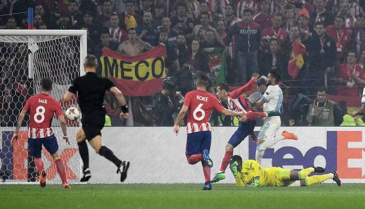 Fußball, EL, Finale, Olympique Marseille - Atletico Madrid Mg Lione (Francia) 16 05 2018 - finale Europa League Marsiglia-Atletico Madrid foto Matteo Gribaudi Image nella foto: gol Antoine Griezmann 