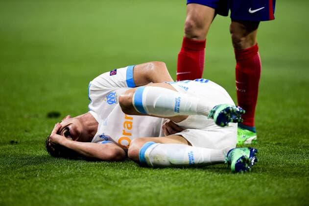 Fußball, EL, Finale, Olympique Marseille - Atletico Madrid blessure de THAUVIN Florian (OM) FOOTBALL : Finale Europa League - Olympique de Marseille vs Atletico Madrid - Lyon - 16 05 2018 JBAutissier Panoramic 