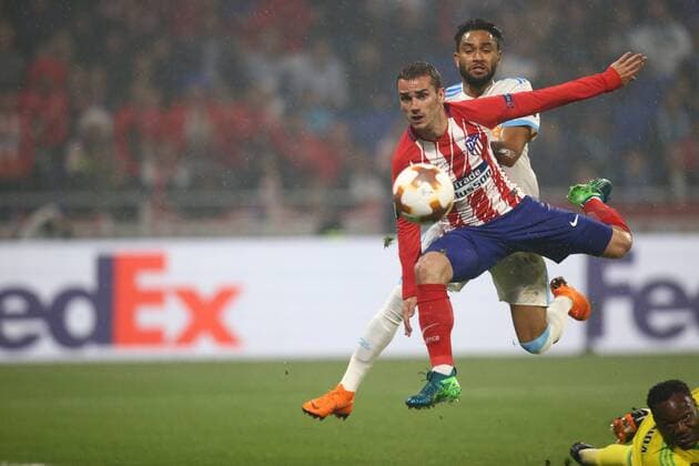 Bilder des Tages - SPORT Fußball, EL, Finale, Olympique Marseille - Atletico Madrid SOCCER - EL, Atletico vs Marseille LYON,FRANCE,16.MAY.18 - SOCCER - UEFA Europa League, final, Atletico Madrid vs Olympique Marseille. Image shows Jordan Amavi (Marseille), Antoine Griezmann (Madrid) and Steve Mandanda (Marseille). Keywords: goal. GEPAxpictures xDanielxGoetzhaber