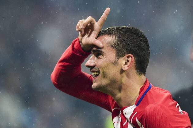Fußball, EL, Finale, Olympique Marseille - Atletico Madrid joie des joueurs de l Atletico Madrid apres le second but de Antoine Griezmann (Atletico) FOOTBALL : Finale Europa League - Olympique de Marseille vs Atletico Madrid - Lyon - 16 05 2018 JBAutissier Panoramic 