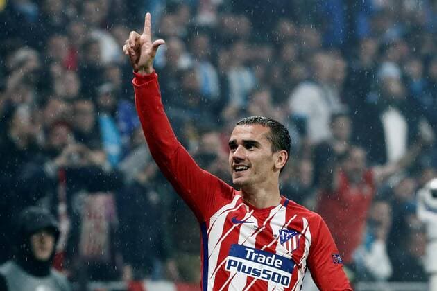 Fußball, EL, Finale, Olympique Marseille - Atletico Madrid Atletico Madrid s French striker Antoine Griezmann jubilates the second goal of the team during the UEFA Europa League final between Olympique Marseille and Atletico Madrid at the Parc Olympique Lyonnais stadium in Lyon, France, 16 May 2018. Olympique Marseille vs. Atletico Madrid !ACHTUNG: NUR REDAKTIONELLE NUTZUNG!  Copyright: xMARISCALx LYO36 20180516-636621058137335842