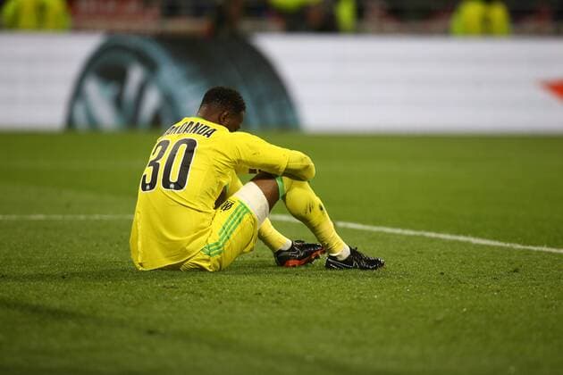 Fußball, EL, Finale, Olympique Marseille - Atletico Madrid SOCCER - EL, Atletico vs Marseille LYON,FRANCE,16.MAY.18 - SOCCER - UEFA Europa League, final, Atletico Madrid vs Olympique Marseille. Image shows the disappointment of Steve Mandanda (Marseille). GEPAxpictures xDanielxGoetzhaber