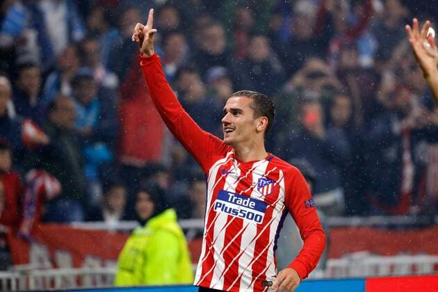Lyon France 16 05 2018 UEFA Europa League 2017 18 Season Final Olympique Marseille Atlético Madrid Antoine Griezmann Atlético Madrid celebrates after scoring for his 0 2 DeFodi523