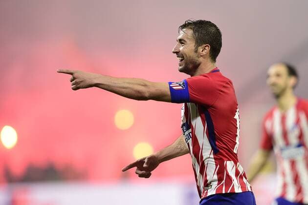 joie des joueurs de l Atletico Madrid apres le but de Gabi (Atletico) FOOTBALL : Finale Europa League - Olympique de Marseille vs Atletico Madrid - Lyon - 16 05 2018 JBAutissier Panoramic 