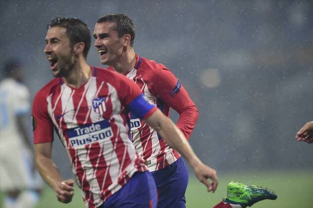joie de Antoine Griezmann (Atletico) apres son second but FOOTBALL : Finale Europa League - Olympique de Marseille vs Atletico Madrid - Lyon - 16 05 2018 JBAutissier Panoramic 