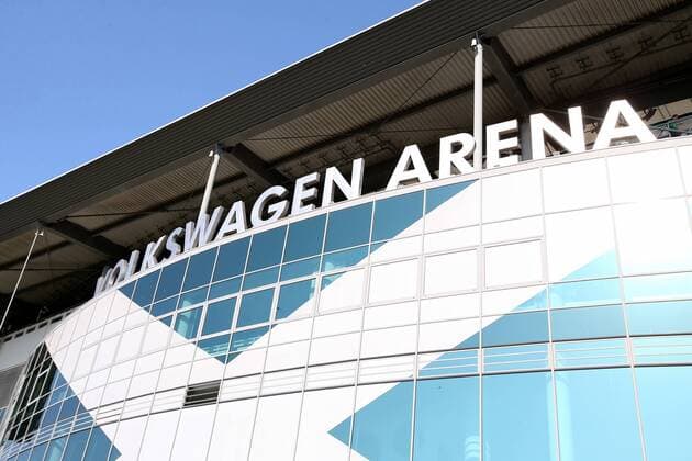 Volkswagen Arena logo VfL Wolfsburg vs Holstein Kiel Bundesliga Relegation Soccer 17 05 2018 VfL Wolfsburg vs Holstein Kiel Bundesliga Relegation Soccer 17 05 2018 Wolfsburg Copyright: xHarryxLangerx xEibner-Pressefotox EP_HLR