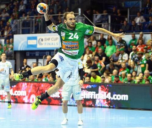 Fresh Goeppingen vs Fuechse Berlin Marcel Schiller Goeppingen 24 throws Goal scorer scored goal scores the goal against Silvio Heinevetter Berlin 12 Frisch Auf Goeppingen vs Fuechse Berlin Ottostadt Magdeburg EHF Cup Finals 2018 Season 2017 2018 19 05 2018 Magdeburg Copyright: xEibner-Pressefotox EP_taeger